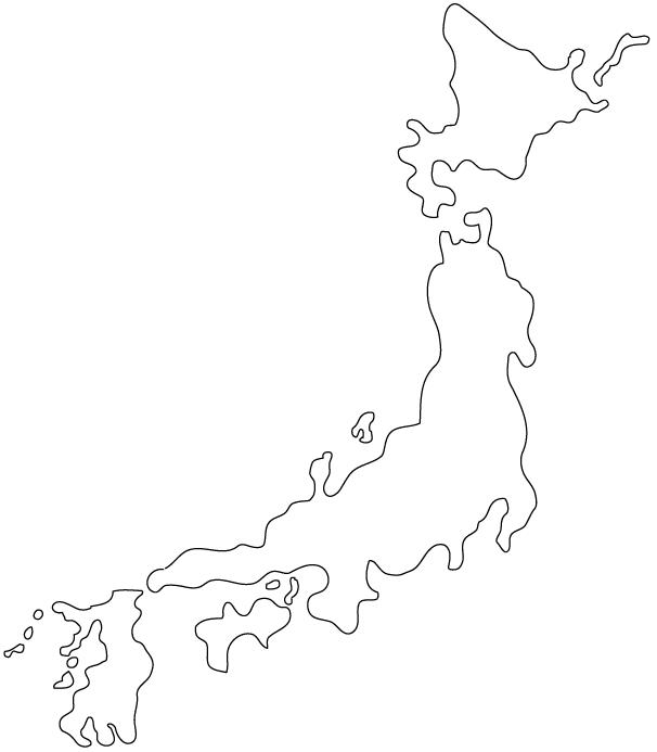 Le japon carte de la silhouette Carte du japon silhouette (Asie de l
