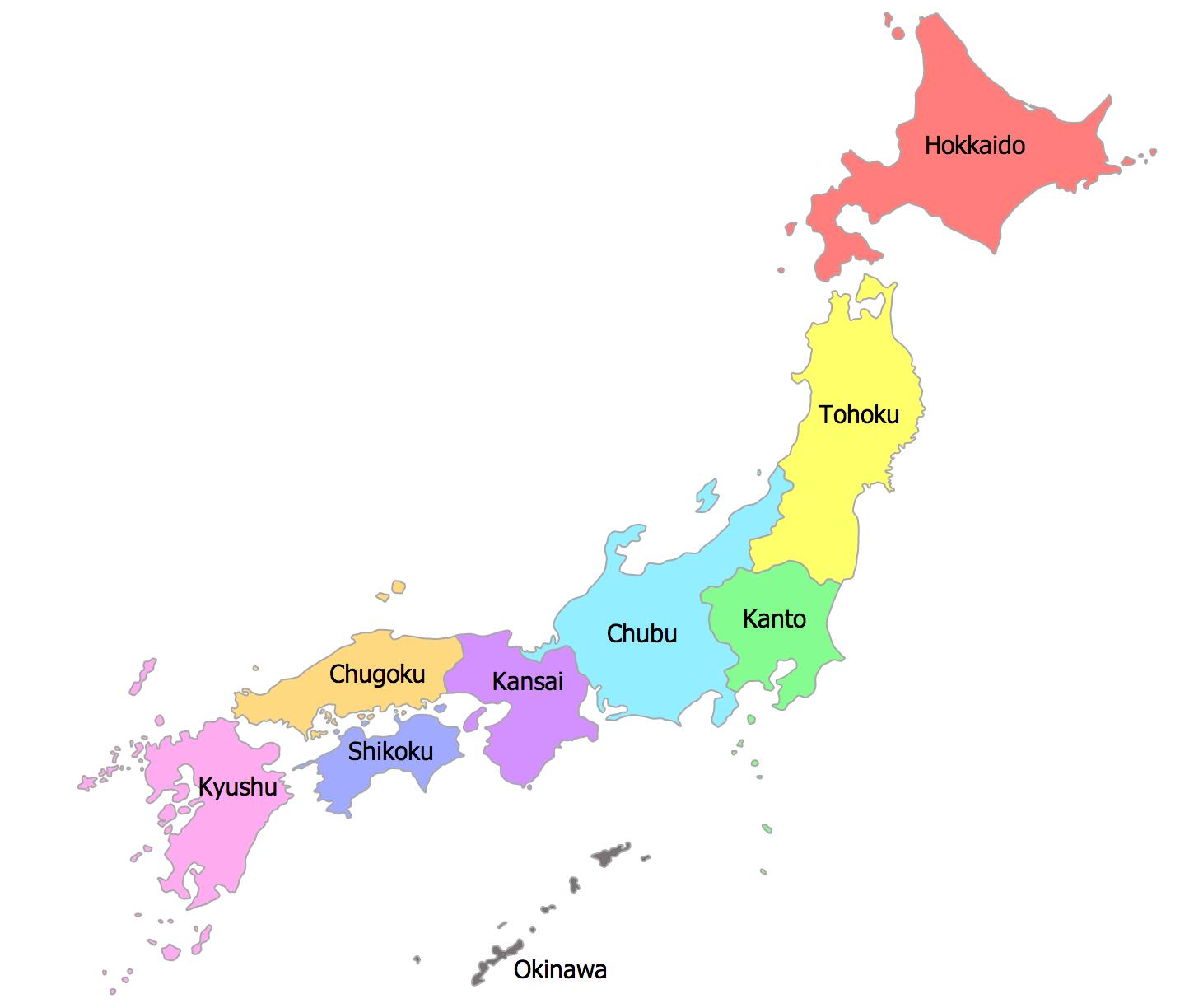 Le Japon Carte Des Régions 