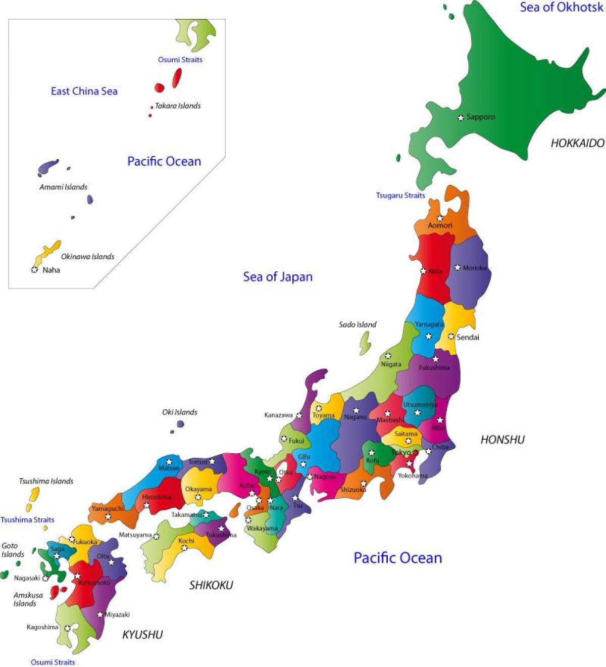 Carte Du Japon Prefectures Et Des Villes Carte Du Japon Les Villes Et Les Prefectures Asie De L Est Asie