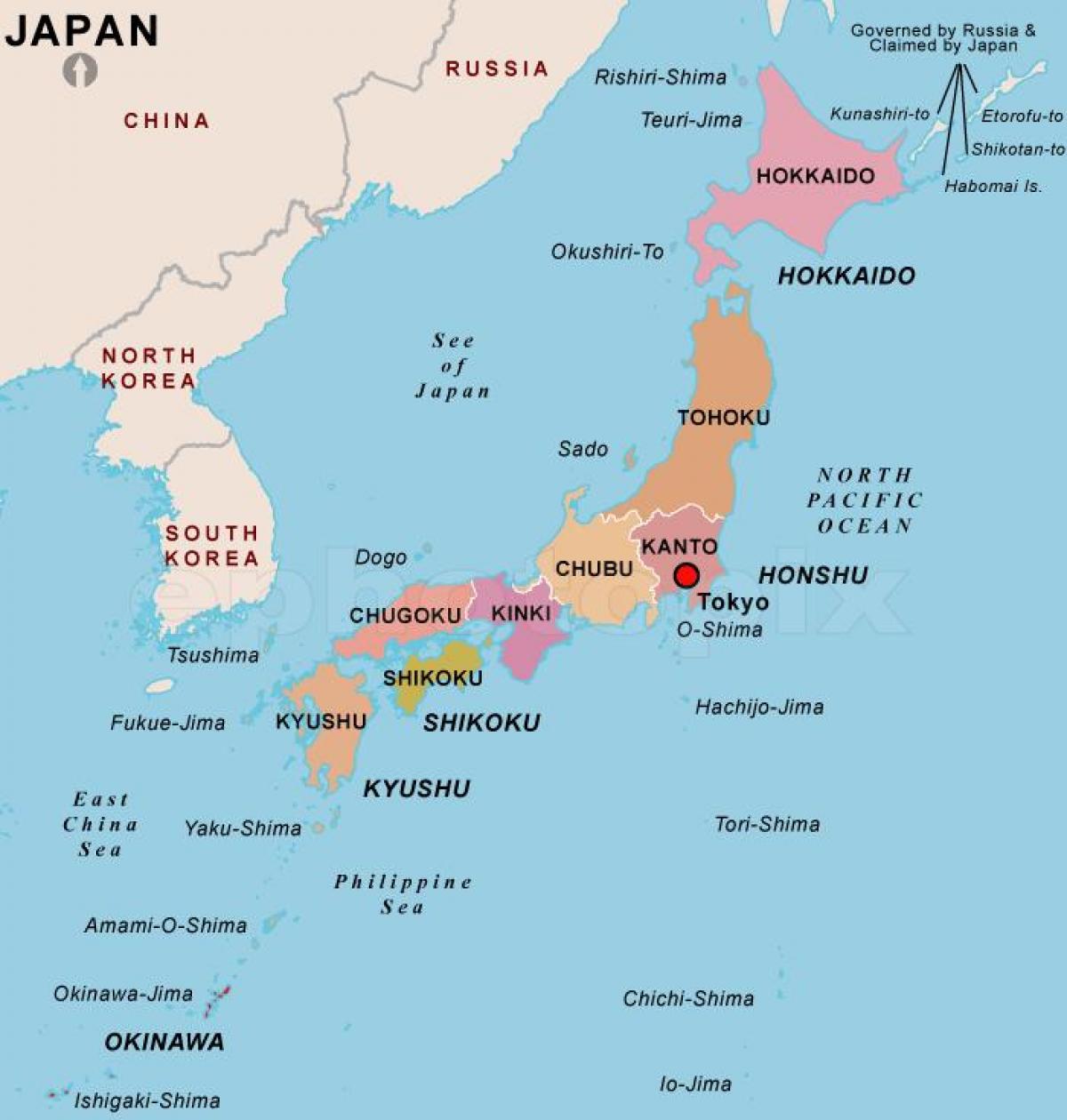carte politique du japon