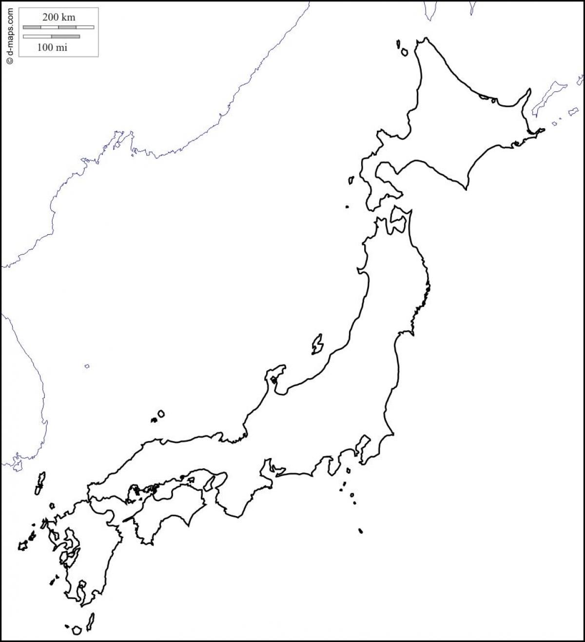 Carte Vierge Du Japon Carte Vierge Du Japon Asie De L Est Asie