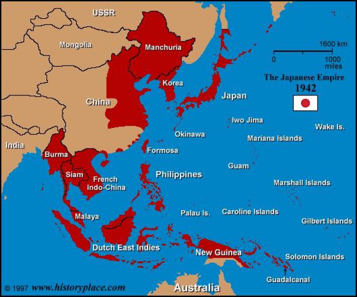 carte de l'empire japonais