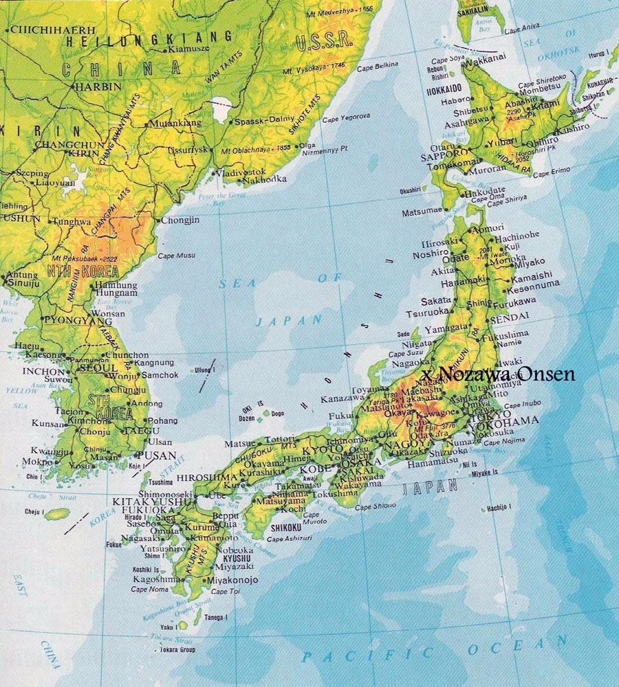 élévation de la carte du japon