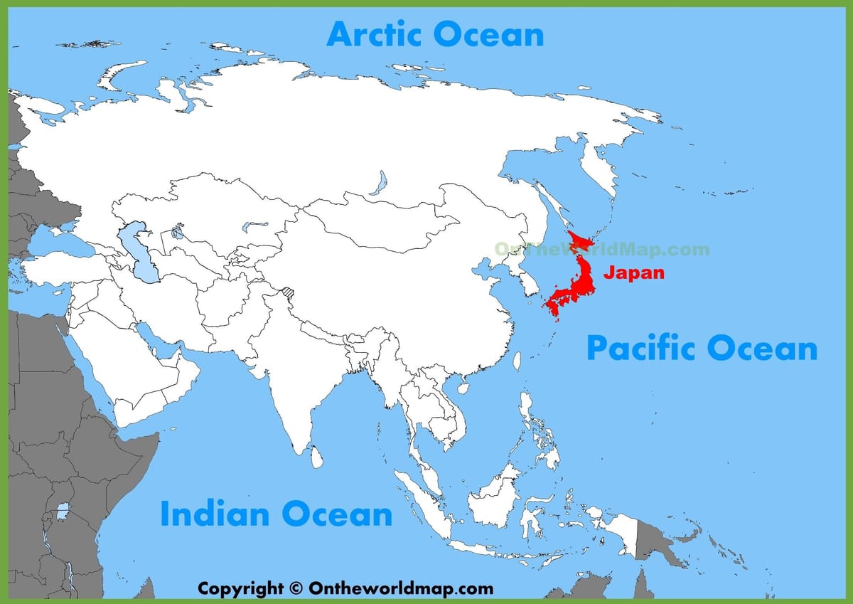 carte du japon et de l'asie