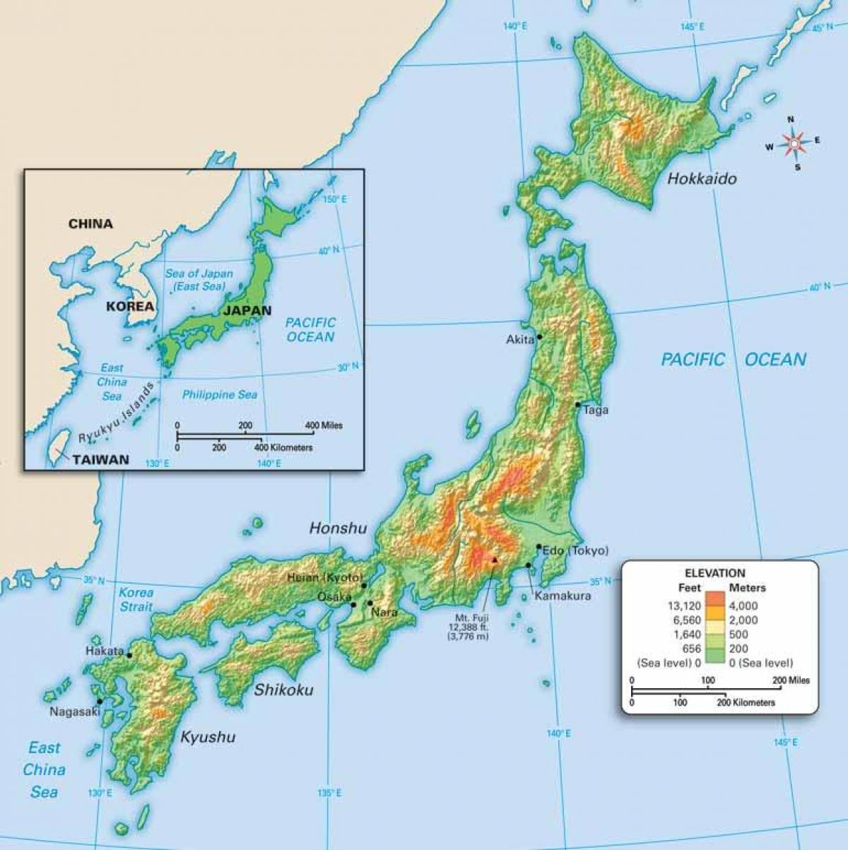 carte géographique du japon