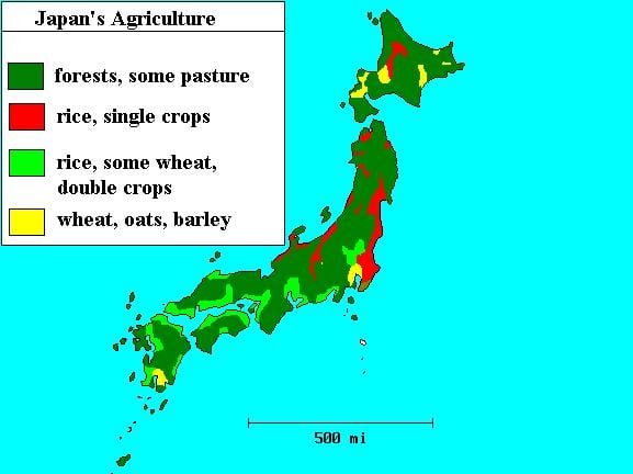 carte du japon forêts