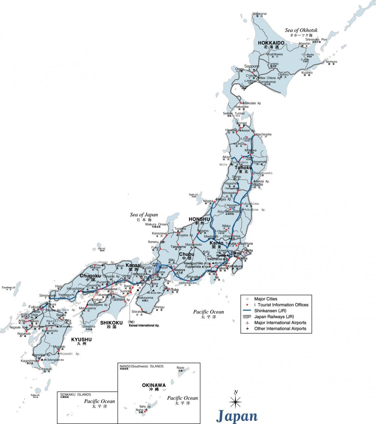le japon carte de transport