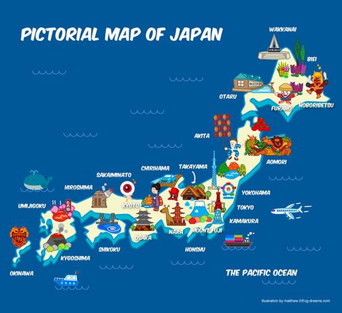 la carte de voyage du japon