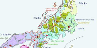 Carte des alpes japonaises