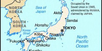 Le japon et les pays environnants carte