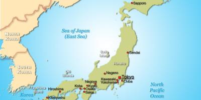 Le japon sur une carte