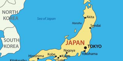 Le japon carte avec les principales villes