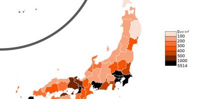 La densité de la Population de la carte du japon