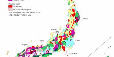 Carte géologique du japon