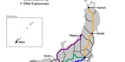 Carte du japon de l'autoroute