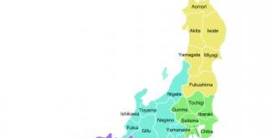 Le japon de la carte des provinces