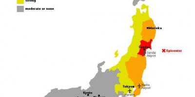 Carte du japon tsunami
